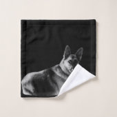 Schönes Schäferhund-Foto Badhandtuch Set (Waschlappen)