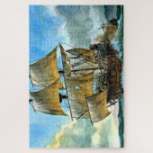 schönes Schiff mit vier Masten Puzzle (Vertikal)