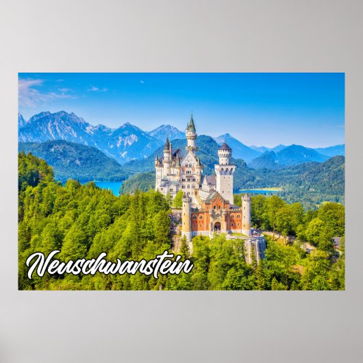 Schönes Schloss Neuschwanstein, Deutschland Poster (Vorne)