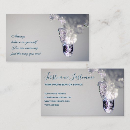 Schönes Schmelzeis mit motivierend Zitat Visitenkarte (Vorne/Hinten)