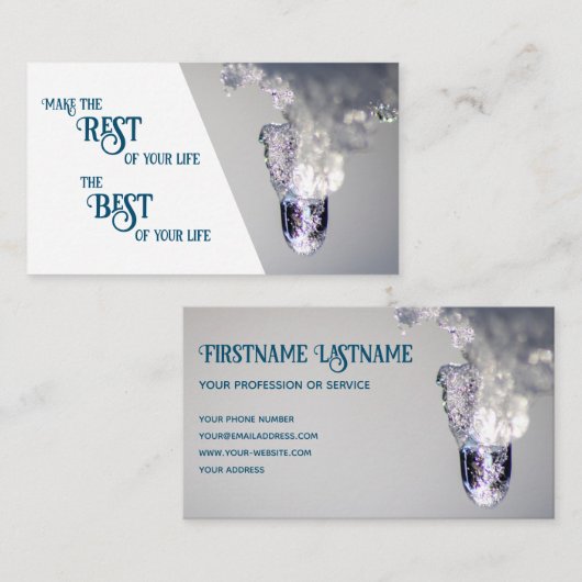 Schönes Schmelzeis mit motivierend Zitat Visitenkarte (Vorne/Hinten)