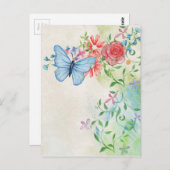 schönes Schmetterlinge Aquarell Postkarte (Vorne/Hinten)