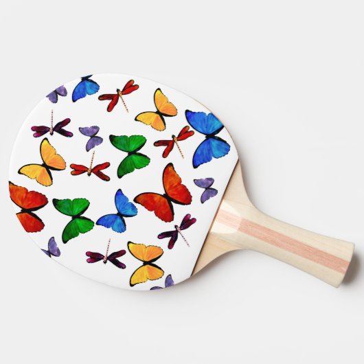 Schönes Schmetterlings-Muster Tischtennis Schläger (Seitenansicht)