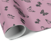 Schönes Schmetterlingsdesign Lila Geschenkpapier (Rolleneckpunkt)