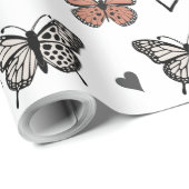 "Schönes Schmetterlingsgedankenpapier. Geschenkpapier (Rolleneckpunkt)