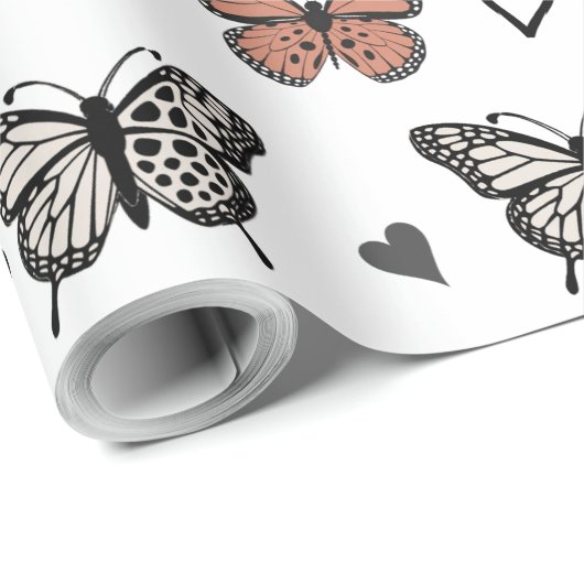 "Schönes Schmetterlingsgedankenpapier. Geschenkpapier (Rolleneckpunkt)