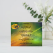 Schönes Schmetterlingsgedicht. Postkarte (Stehend Vorderseite)