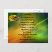 Schönes Schmetterlingsgedicht. Postkarte (Vorne/Hinten)