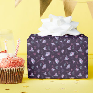 Schönes Schmetterlingsmuster blau Geschenkpapier
