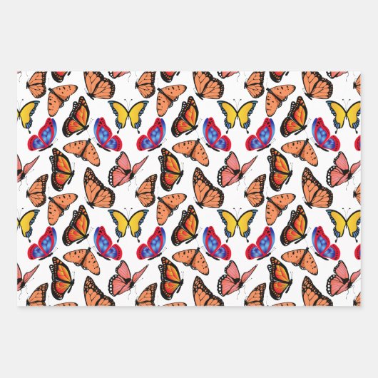 Schönes Schmetterlingsmuster Geschenkpapier Set (Vorderseite 2)