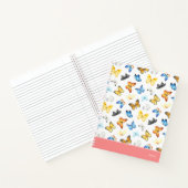 Schönes Schmetterlingsmuster mit Name Pink Notizblock (Innenseite)