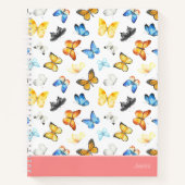 Schönes Schmetterlingsmuster mit Name Pink Notizblock (Vorderseite)