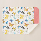 Schönes Schmetterlingsmuster mit Name Pink Sherpadecke (Vorderseite (Horizontal))