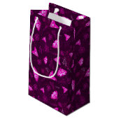Schönes Schmetterlingsmuster rosa Kleine Geschenktüte (Rückseite Schrägansicht)