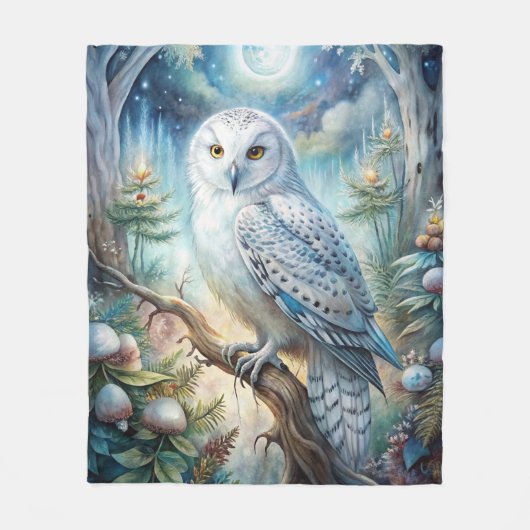 Schönes Schneeauwl Fleecedecke (Vorderseite)