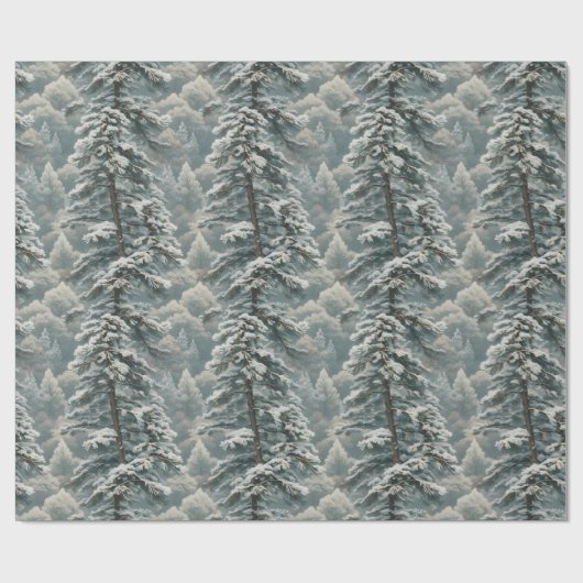 Schönes schneesicheres Pine Wrapping Paper Geschenkpapier (Flach)