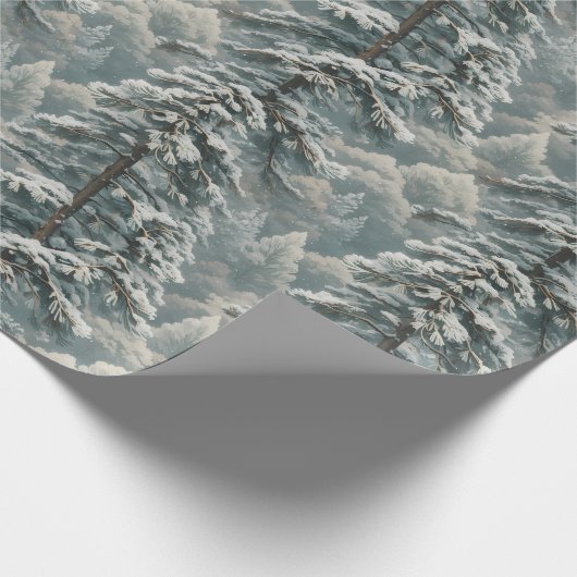 Schönes schneesicheres Pine Wrapping Paper Geschenkpapier (Ecke)