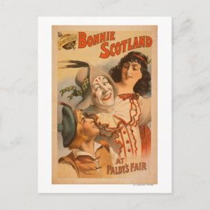 Schönes Schottland auf dem Jahrmarkt Clown-Theater Postkarte