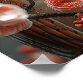 Schönes Schüssel mit Blume Fotorealistisches Poste Poster (Ecke)