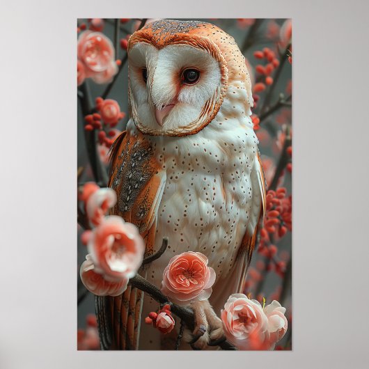 Schönes Schüssel mit Blume Fotorealistisches Poste Poster (Vorne)