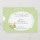 Schönes Schüssel mit Pastel Polka Dots Custom Aqua Einladung (Vorne/Hinten)