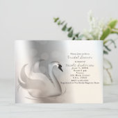 Schönes Schwan Silver Chic Einladung (Stehend Vorderseite)