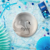 Schönes Schwan Silver Chic Elegantes Party Pappteller (Party)