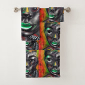 Schönes Schwarz Badhandtuch Set (Insitu)