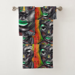 Schönes Schwarz Badhandtuch Set