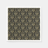 Schönes schwarz-goldenes Damastmuster Serviette (Vorderseite)