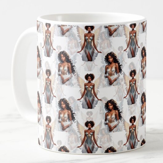 Schönes Schwarz Mädchen Engelsmuster Design  Kaffeetasse