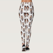 Schönes Schwarz Mädchen Engelsmuster Design  Leggings (Rückseite)