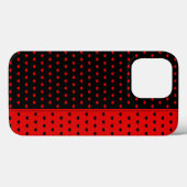 Schönes schwarz-rotes Herz Muster iPhone Case (Rückseite (Horizontal))