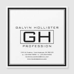 Schönes Schwarz-Weiß-Beruflich Magnetkarte