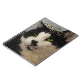 Schönes Schwarz-Weiß Cat Art Portrait Notizblock (Linke Seite)