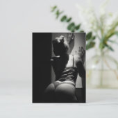Schönes Schwarz-Weiß-Dessous-Foto Postkarte (Stehend Vorderseite)