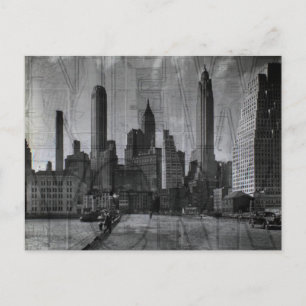 Schönes Schwarz-Weiß-Foto Vintag NYC Postkarte