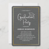 Schönes Schwarz-Weiß-Graduate-Foto-Party Einladung (Rückseite)