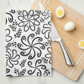 Schönes Schwarz-Weiß-Handtuch Küchentuch (Viertel Falte)