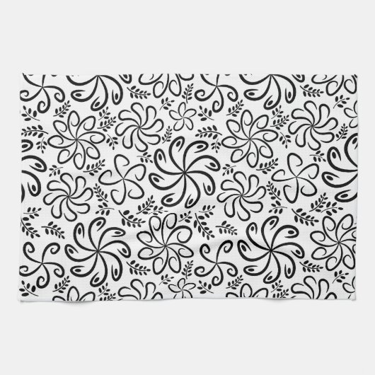 Schönes Schwarz-Weiß-Handtuch Küchentuch (Horizontal)