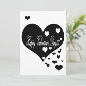 Schönes Schwarz-Weiß-Herz XOXO Feiertagskarte (Stehend Vorderseite)