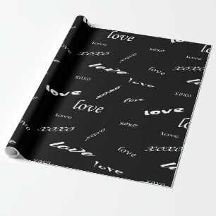 Schönes Schwarz-Weiß-Liebe Xoxo Wrapping Paper Geschenkpapier