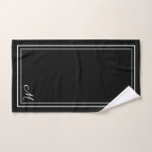 Schönes Schwarz-Weiß-Monogramm-Badehandtuch-Set Badhandtuch Set (Handtuch)