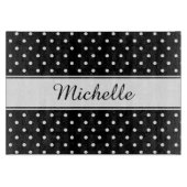 Schönes Schwarz-Weiß-Polka-Dot-Muster Schneidebrett (Vorderseite)