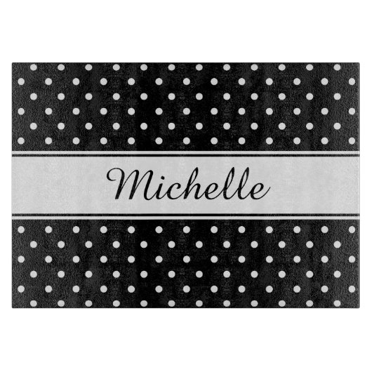 Schönes Schwarz-Weiß-Polka-Dot-Muster Schneidebrett (Vorderseite)