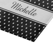 Schönes Schwarz-Weiß-Polka-Dot-Muster Schneidebrett (Ecke)