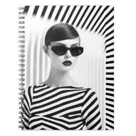 Schönes Schwarz-Weiß-Portrait mit Kunst Notizblock