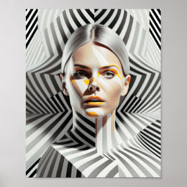 Schönes Schwarz-Weiß-Portrait Poster