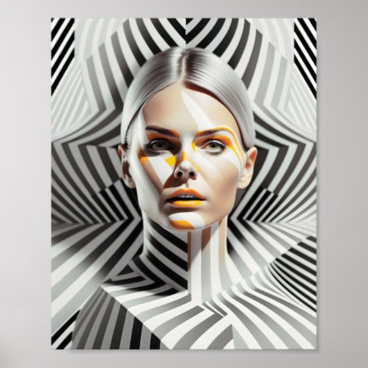 Schönes Schwarz-Weiß-Portrait Poster (Vorne)