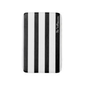 Schönes Schwarz-Weiß-Streifen Badematte (Vorderseite Vertikal)